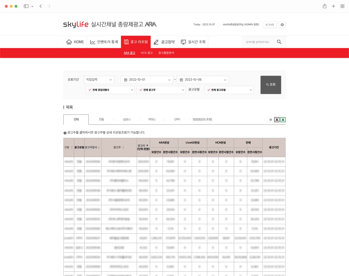 KT-HCN 메인페이지